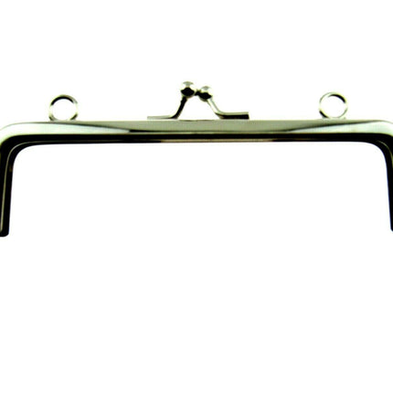 ** SILVER METAL PURSE FRAMES With KISS CLASP and HOLES - ThreadandTrimmings