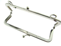 ** SILVER METAL PURSE FRAMES With KISS CLASP and HOLES - ThreadandTrimmings