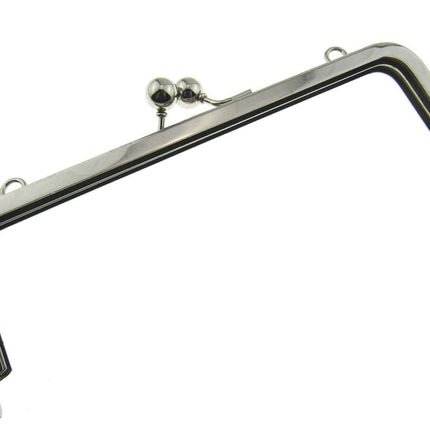 ** SILVER METAL PURSE FRAMES With KISS CLASP and HOLES - ThreadandTrimmings