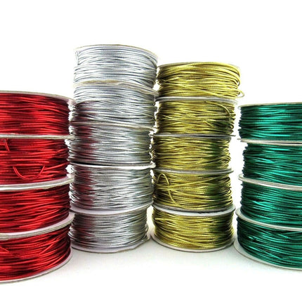 WHOLE ROLL BERISFORDS- 20m x 1.2mm ROUND LUREX METALLIC ELASTIC - GREAT FOR XMAS - ThreadandTrimmings