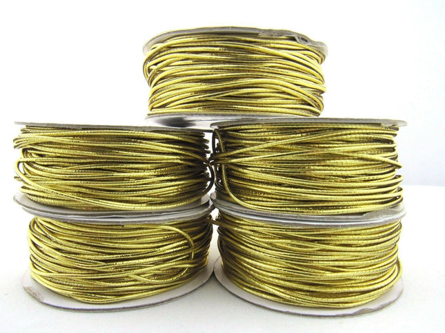 WHOLE ROLL BERISFORDS- 20m x 1.2mm ROUND LUREX METALLIC ELASTIC - GREAT FOR XMAS - ThreadandTrimmings