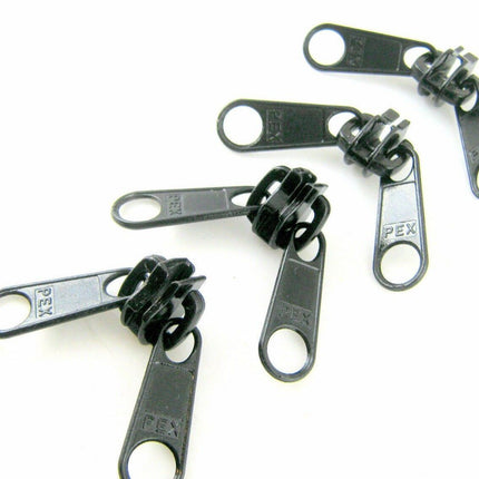 Continuous Nylon Zip Chain - 10m x 9mm - 4 Double & 4 Long Pull Non Lock Sliders - ThreadandTrimmings