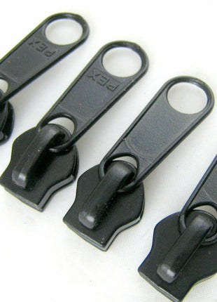 Continuous Nylon Zip Chain - 10m x 9mm - 4 Double & 4 Long Pull Non Lock Sliders - ThreadandTrimmings