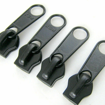 Continuous Nylon Zip Chain - 10m x 9mm - 4 Double & 4 Long Pull Non Lock Sliders - ThreadandTrimmings