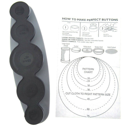 ESSENTIALS COVER BUTTON TOOL (MAKES 11mm, 15mm, 19mm, 22mm & 29mm BUTTONS) - ThreadandTrimmings