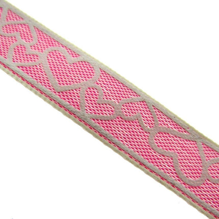 Love Heart Valentine Ribbon in Pink or Blue- 15mm x 3m - 55021