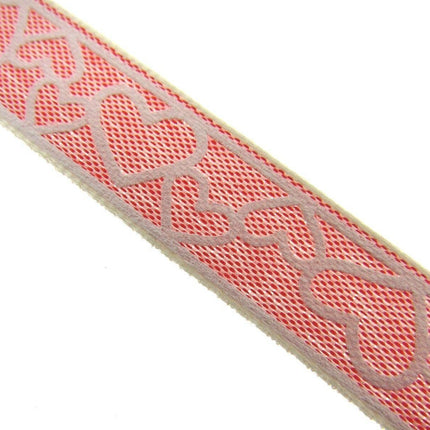 Love Heart Valentine Ribbon in Pink or Blue- 15mm x 3m - 55021