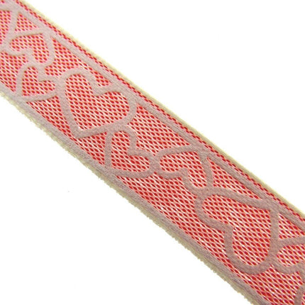 Love Heart Valentine Ribbon in Pink or Blue- 15mm x 3m - 55021