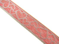 Love Heart Valentine Ribbon in Pink or Blue- 15mm x 3m - 55021