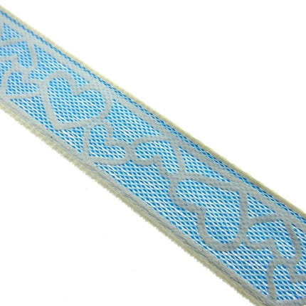 Love Heart Valentine Ribbon in Pink or Blue- 15mm x 3m - 55021