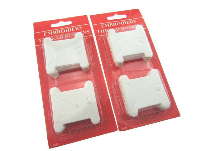100 Cardboard Embroidery Thread Bobbin Floss cards 38mm (2 x 50 packs) - ThreadandTrimmings