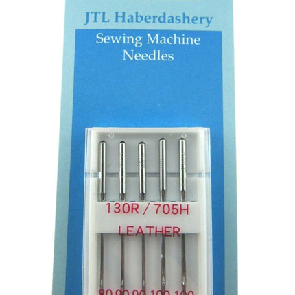 ** DOMESTIC SEWING MACHINE NEEDLES - LEATHER/JEANS/STANDARD WITH FLAT SHANK - ThreadandTrimmings