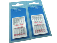 ** DOMESTIC SEWING MACHINE NEEDLES - LEATHER/JEANS/STANDARD WITH FLAT SHANK - ThreadandTrimmings