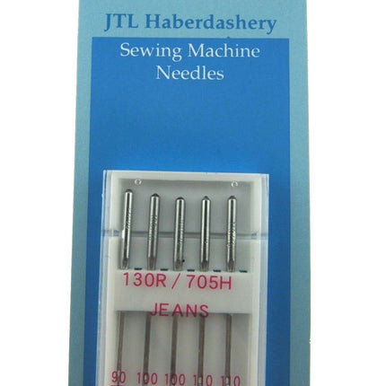 ** DOMESTIC SEWING MACHINE NEEDLES - LEATHER/JEANS/STANDARD WITH FLAT SHANK - ThreadandTrimmings