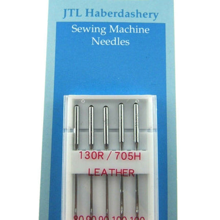 ** DOMESTIC SEWING MACHINE NEEDLES - LEATHER/JEANS/STANDARD WITH FLAT SHANK - ThreadandTrimmings
