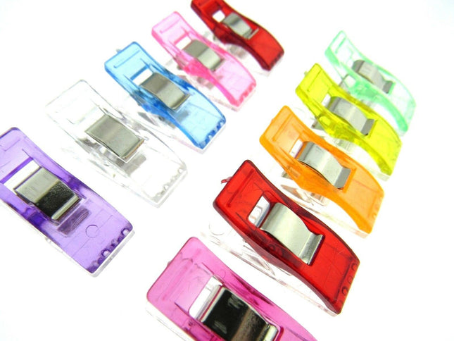 MULTI-PURPOSE WONDER CLIPS 10mm x 25mm - ASSORTED COLOURS - ThreadandTrimmings