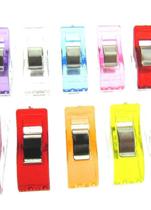MULTI-PURPOSE WONDER CLIPS 10mm x 25mm - ASSORTED COLOURS - ThreadandTrimmings