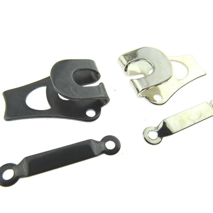 Extra Large Trouser Hook & Bars Oxi Black and Nickel Plated Silver 25mm x 20mm - ThreadandTrimmings