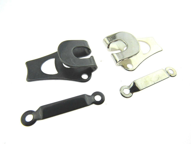Extra Large Trouser Hook & Bars Oxi Black and Nickel Plated Silver 25mm x 20mm - ThreadandTrimmings