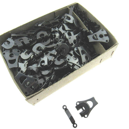 Extra Large Trouser Hook & Bars Oxi Black and Nickel Plated Silver 25mm x 20mm - ThreadandTrimmings
