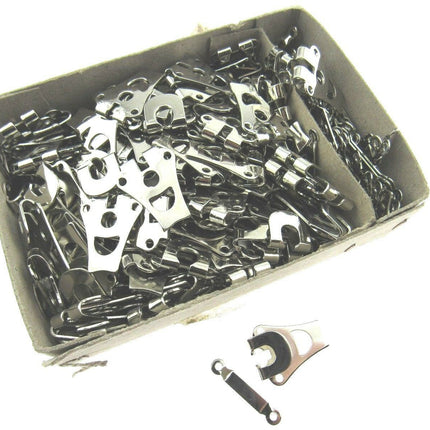 Extra Large Trouser Hook & Bars Oxi Black and Nickel Plated Silver 25mm x 20mm - ThreadandTrimmings