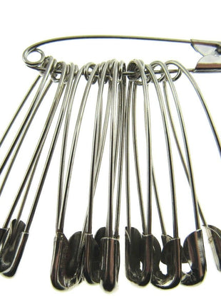 Safety Pins Large Nickel Plated Steel - 45mm Long - Quality Crofter Pins - ThreadandTrimmings