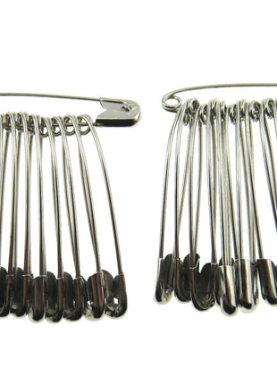 Safety Pins Large Nickel Plated Steel - 45mm Long - Quality Crofter Pins - ThreadandTrimmings