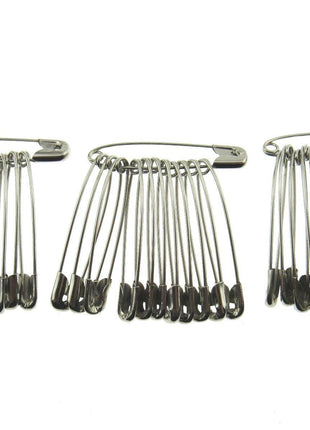 Safety Pins Large Nickel Plated Steel - 45mm Long - Quality Crofter Pins - ThreadandTrimmings