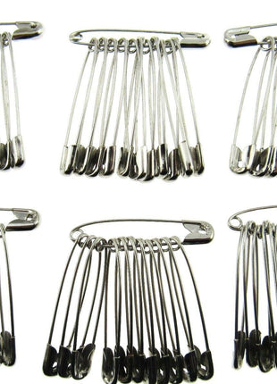 Safety Pins Large Nickel Plated Steel - 45mm Long - Quality Crofter Pins - ThreadandTrimmings