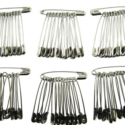 Safety Pins Large Nickel Plated Steel - 45mm Long - Quality Crofter Pins - ThreadandTrimmings
