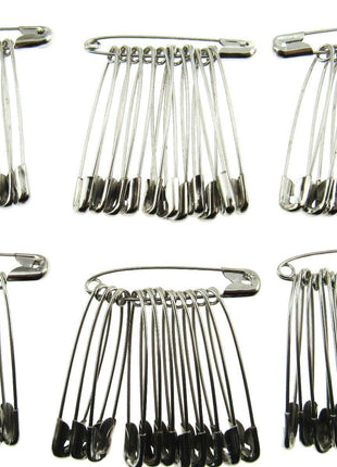 Safety Pins Large Nickel Plated Steel - 45mm Long - Quality Crofter Pins - ThreadandTrimmings