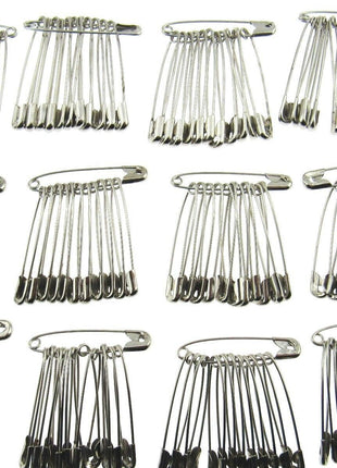 Safety Pins Large Nickel Plated Steel - 45mm Long - Quality Crofter Pins - ThreadandTrimmings