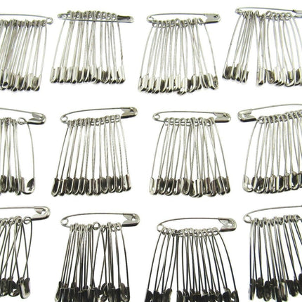 Safety Pins Large Nickel Plated Steel - 45mm Long - Quality Crofter Pins - ThreadandTrimmings