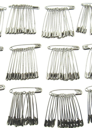 Safety Pins Large Nickel Plated Steel - 45mm Long - Quality Crofter Pins - ThreadandTrimmings
