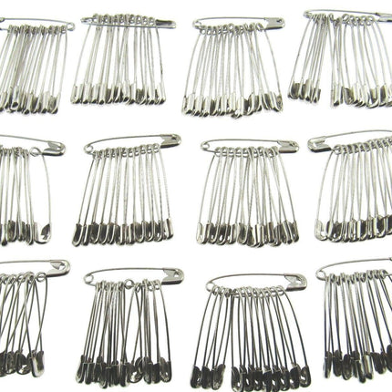Safety Pins Large Nickel Plated Steel - 45mm Long - Quality Crofter Pins - ThreadandTrimmings