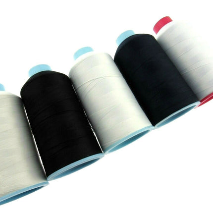 ** 5000 YARD BULK 80's POLYESTER OVER LOCKING THREAD - BLACK, CREAM, IVORY, NAVY - ThreadandTrimmings