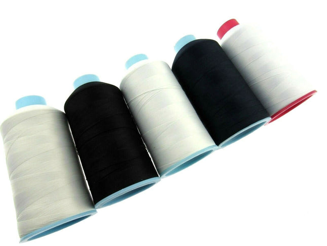** 5000 YARD BULK 80's POLYESTER OVER LOCKING THREAD - BLACK, CREAM, IVORY, NAVY - ThreadandTrimmings