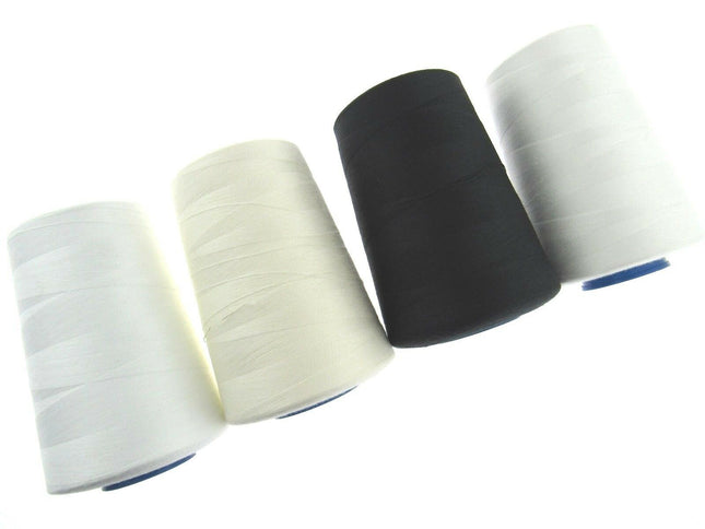 ** 5000 YARD BULK 75's POLYESTER SEWING THREAD - BLACK, CREAM, IVORY, - ThreadandTrimmings