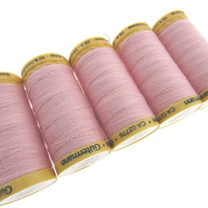 ** 5 x 200m GUTERMANN TACKING THREAD Col 919 /758 /2538 /NATURAL/ PINK/ YELLOW - ThreadandTrimmings