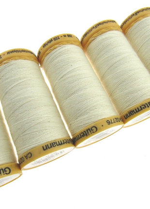 ** 5 x 200m GUTERMANN TACKING THREAD Col 919 /758 /2538 /NATURAL/ PINK/ YELLOW - ThreadandTrimmings
