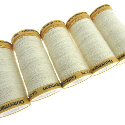 ** 5 x 200m GUTERMANN TACKING THREAD Col 919 /758 /2538 /NATURAL/ PINK/ YELLOW - ThreadandTrimmings