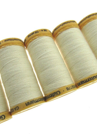 ** 5 x 200m GUTERMANN TACKING THREAD Col 919 /758 /2538 /NATURAL/ PINK/ YELLOW - ThreadandTrimmings