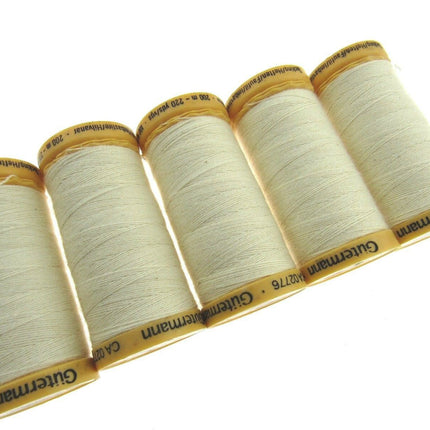 ** 5 x 200m GUTERMANN TACKING THREAD Col 919 /758 /2538 /NATURAL/ PINK/ YELLOW - ThreadandTrimmings