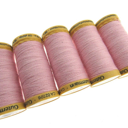 ** 5 x 200m GUTERMANN TACKING THREAD Col 919 /758 /2538 /NATURAL/ PINK/ YELLOW - ThreadandTrimmings
