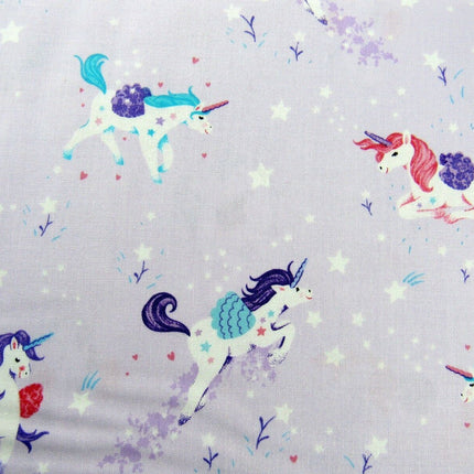 ** STUDIO E "UNICORN KISSES" - FAT QUARTER FABRIC- LILAC - PRANCING UNICORNS - ThreadandTrimmings