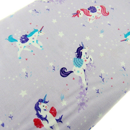 ** STUDIO E "UNICORN KISSES" - FAT QUARTER FABRIC- LILAC - PRANCING UNICORNS - ThreadandTrimmings