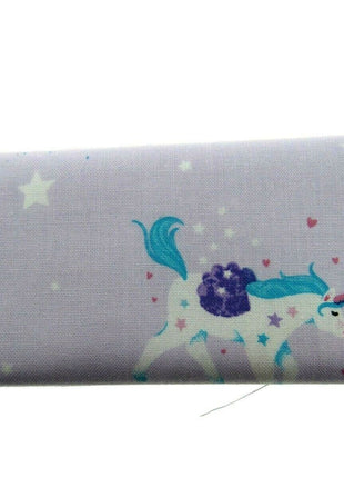 ** STUDIO E "UNICORN KISSES" - FAT QUARTER FABRIC- LILAC - PRANCING UNICORNS - ThreadandTrimmings