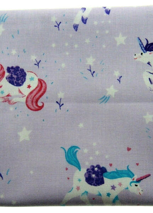 ** STUDIO E "UNICORN KISSES" - FAT QUARTER FABRIC- LILAC - PRANCING UNICORNS - ThreadandTrimmings