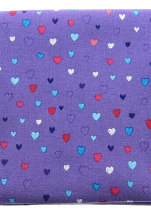 ** STUDIO E's "UNICORN KISSES" - FAT QUARTER FABRIC PURPLE LOVE HEART BLENDER - ThreadandTrimmings