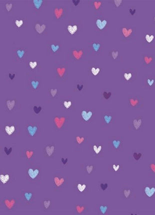 ** STUDIO E's "UNICORN KISSES" - FAT QUARTER FABRIC PURPLE LOVE HEART BLENDER - ThreadandTrimmings